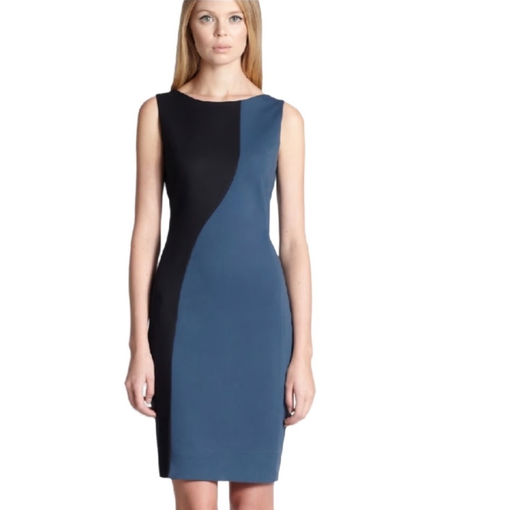 Akris Punto Two-Tone Cotton Techno Sheath Dress